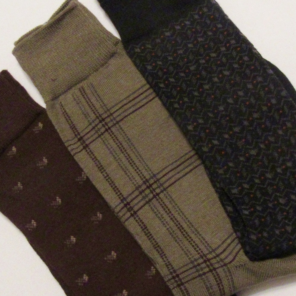 Brown Tan & Black 3 Pack Socks